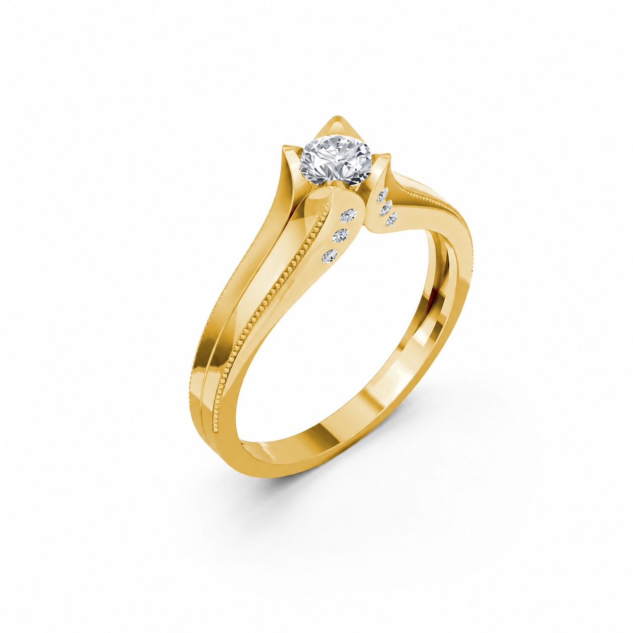 Nhẫn đính hôn R287 màu Vàng Gold thiết kế tinh tế, sang trọng