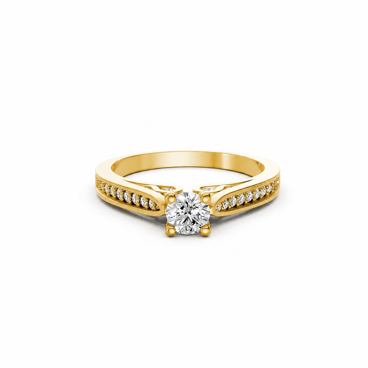 Nhẫn đính hôn R288 màu Vàng Gold thiết kế tinh xảo, độc đáo