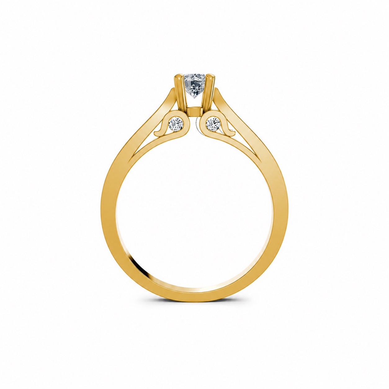 Nhẫn đính hôn R288 màu Vàng Gold thiết kế phá cách, sang trọng