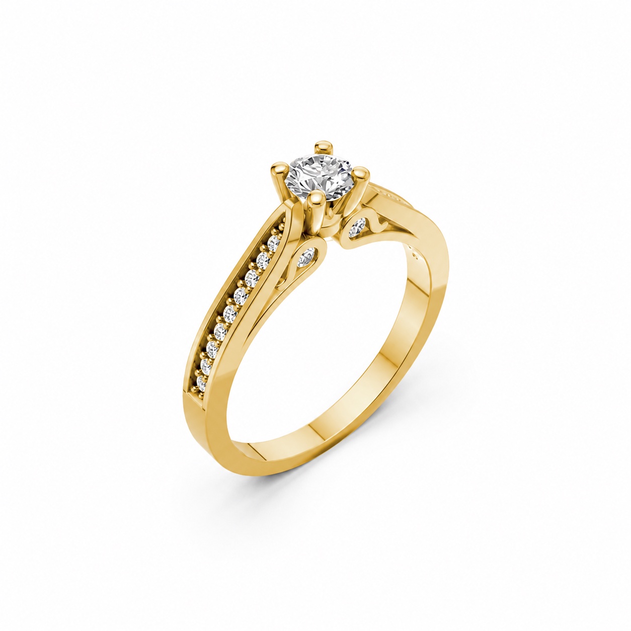 Nhẫn đính hôn R288 màu Vàng Gold thiết kế tinh tế, sang trọng