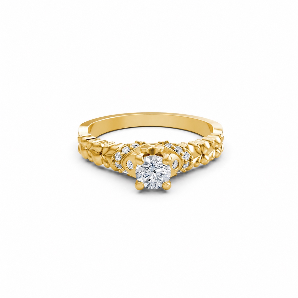 Nhẫn đính hôn R289 màu Vàng Gold thiết kế tinh xảo, độc đáo