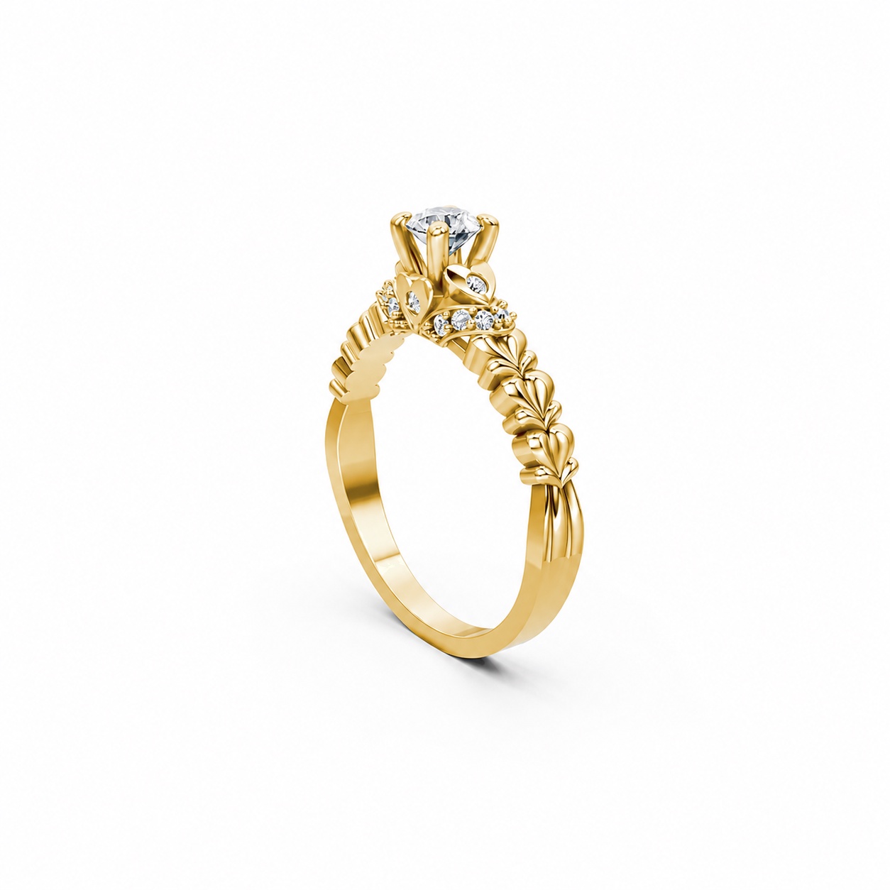 Nhẫn đính hôn R289 màu Vàng Gold vàng 10K/14K/18K/607 cao cấp, thanh lịch