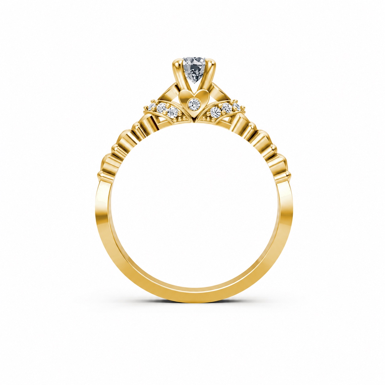Nhẫn đính hôn R289 màu Vàng Gold thiết kế phá cách, sang trọng
