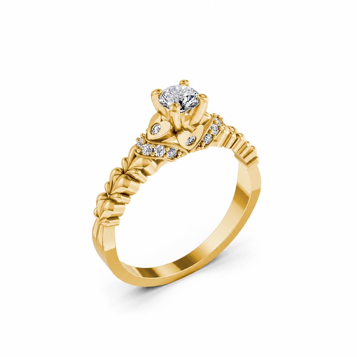Nhẫn đính hôn R289 màu Vàng Gold thiết kế tinh tế, sang trọng