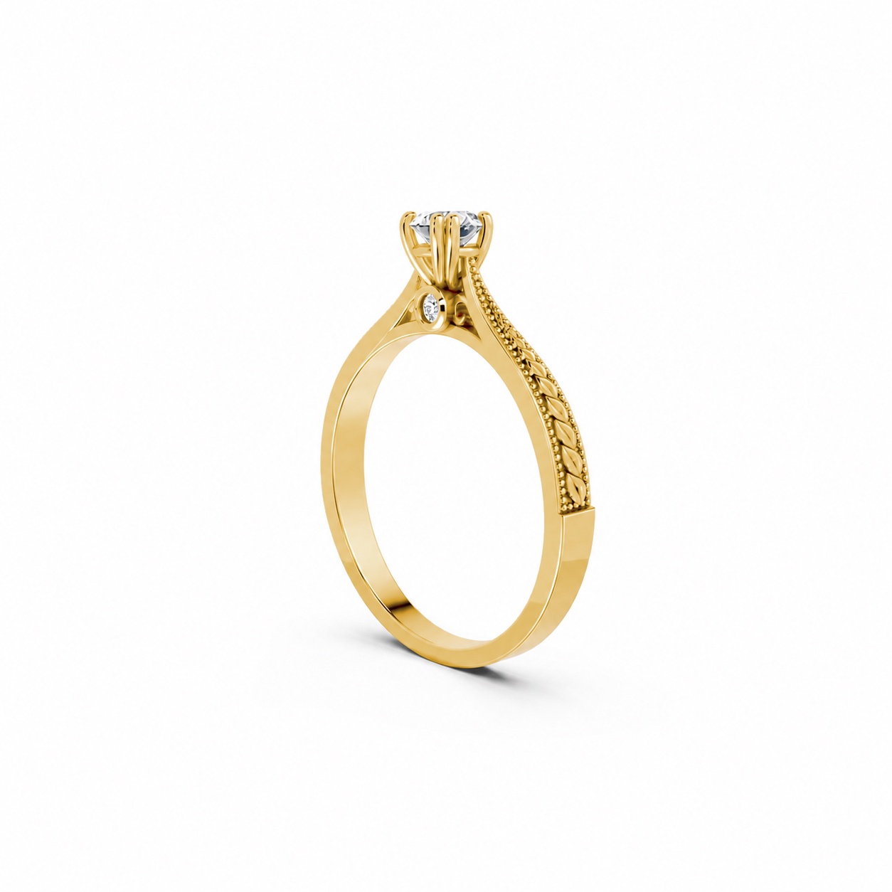 Nhẫn đính hôn R290 màu Vàng Gold vàng 10K/14K/18K/607 cao cấp, thanh lịch