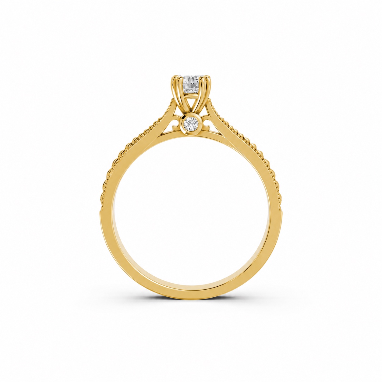 Nhẫn đính hôn R290 màu Vàng Gold thiết kế phá cách, sang trọng