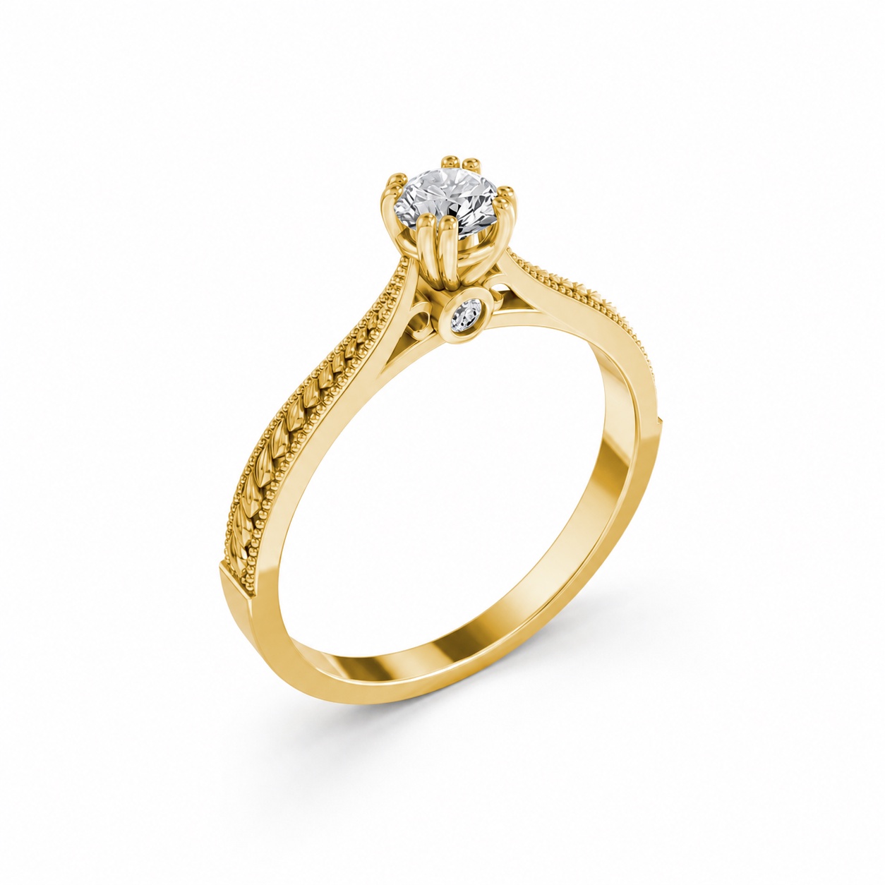 Nhẫn đính hôn R290 màu Vàng Gold thiết kế tinh tế, sang trọng