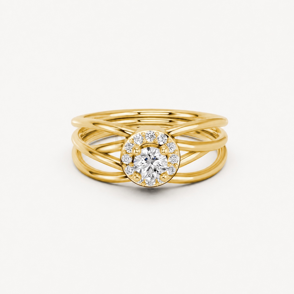 Nhẫn đính hôn đá cao cấp R292 màu Vàng Gold thiết kế tinh xảo, độc đáo