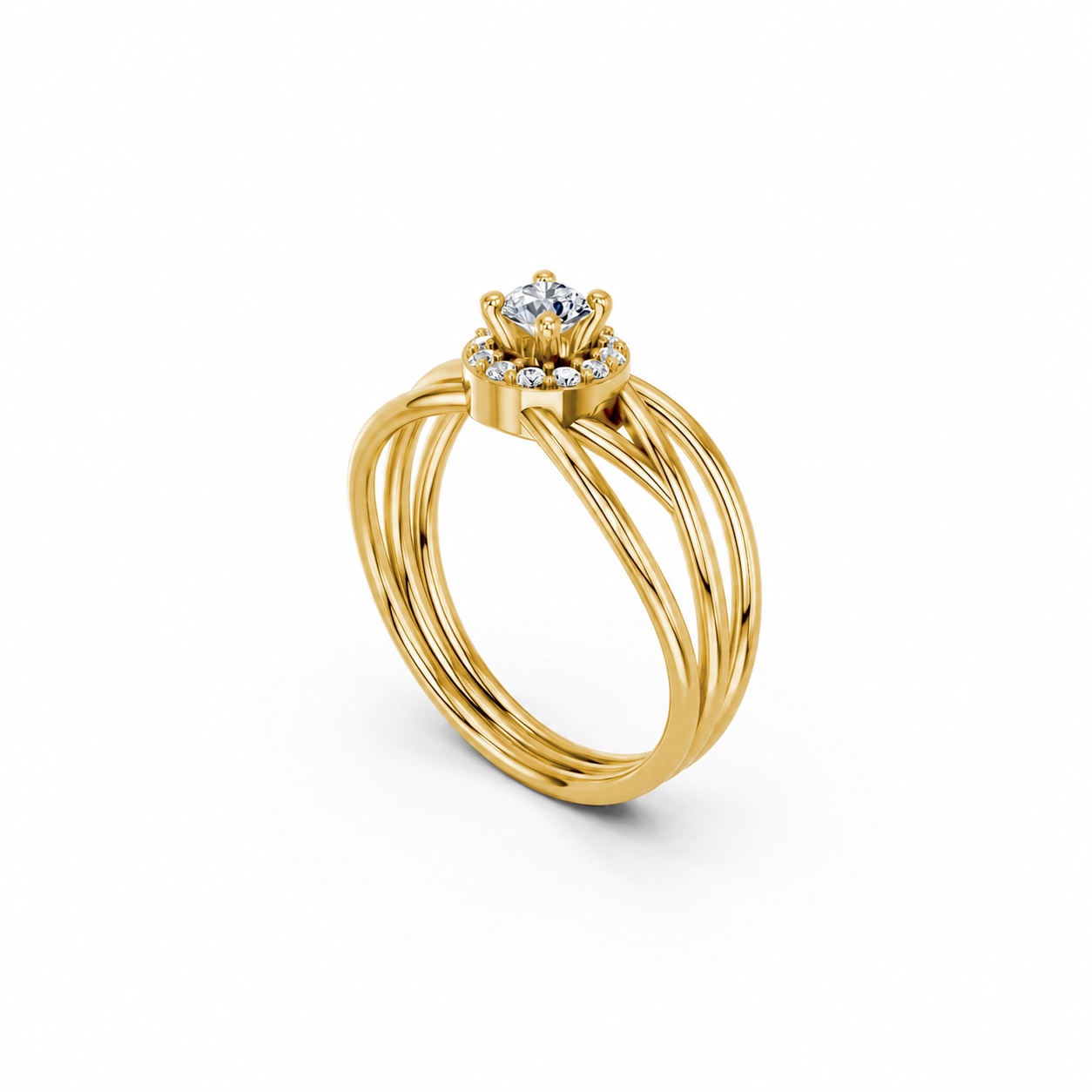 Nhẫn đính hôn đá cao cấp R292 màu Vàng Gold vàng 10K/14K/18K/607 cao cấp, thanh lịch