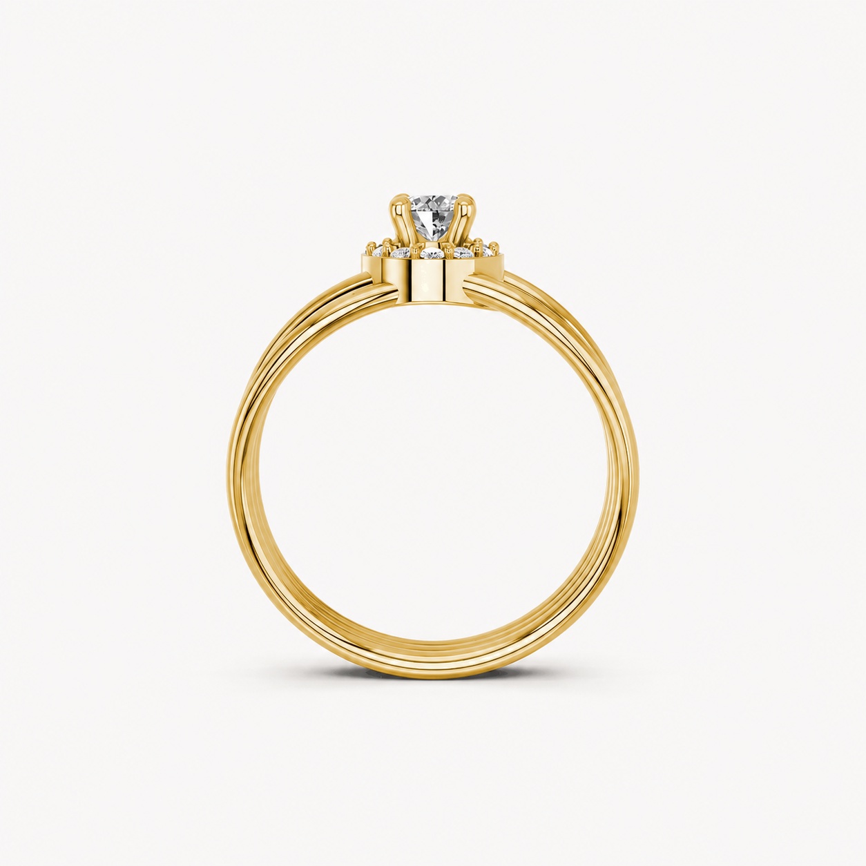 Nhẫn đính hôn đá cao cấp R292 màu Vàng Gold thiết kế phá cách, sang trọng