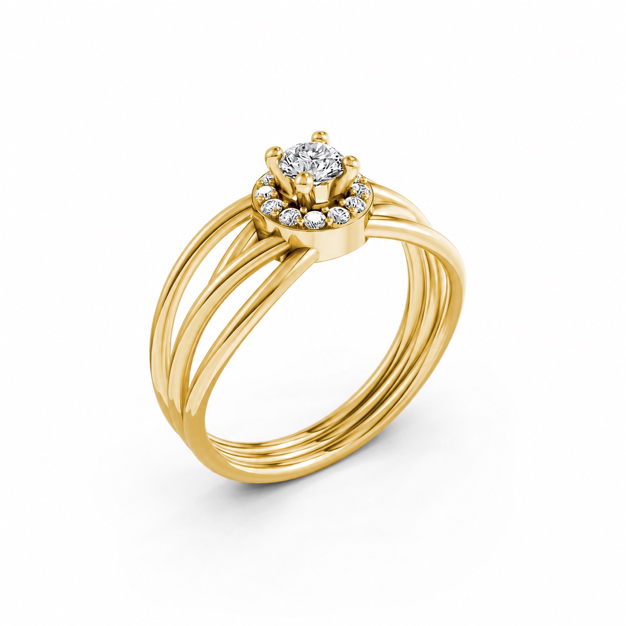 Nhẫn đính hôn đá cao cấp R292 màu Vàng Gold thiết kế tinh tế, sang trọng