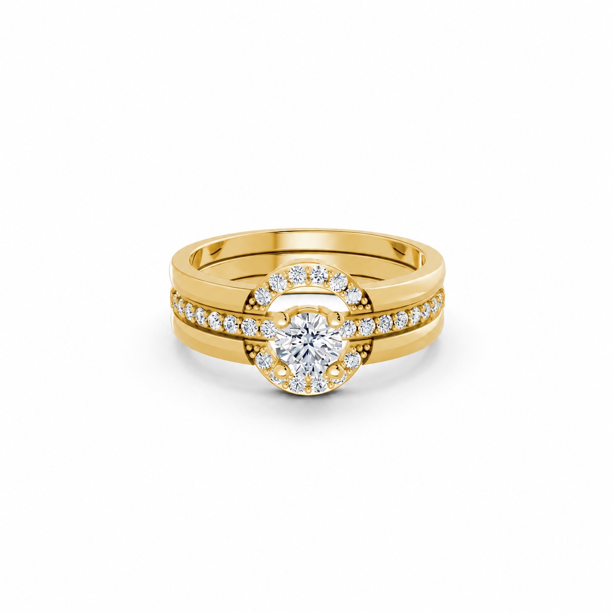 Nhẫn đính hôn R294 màu Vàng Gold thiết kế tinh xảo, độc đáo