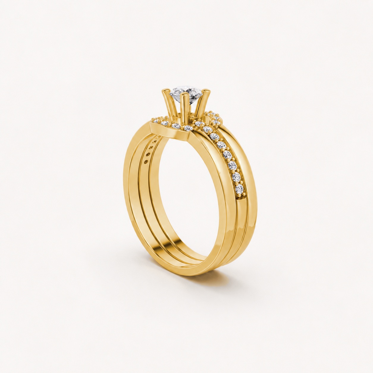 Nhẫn đính hôn R294 màu Vàng Gold vàng 10K/14K/18K/607 cao cấp, thanh lịch