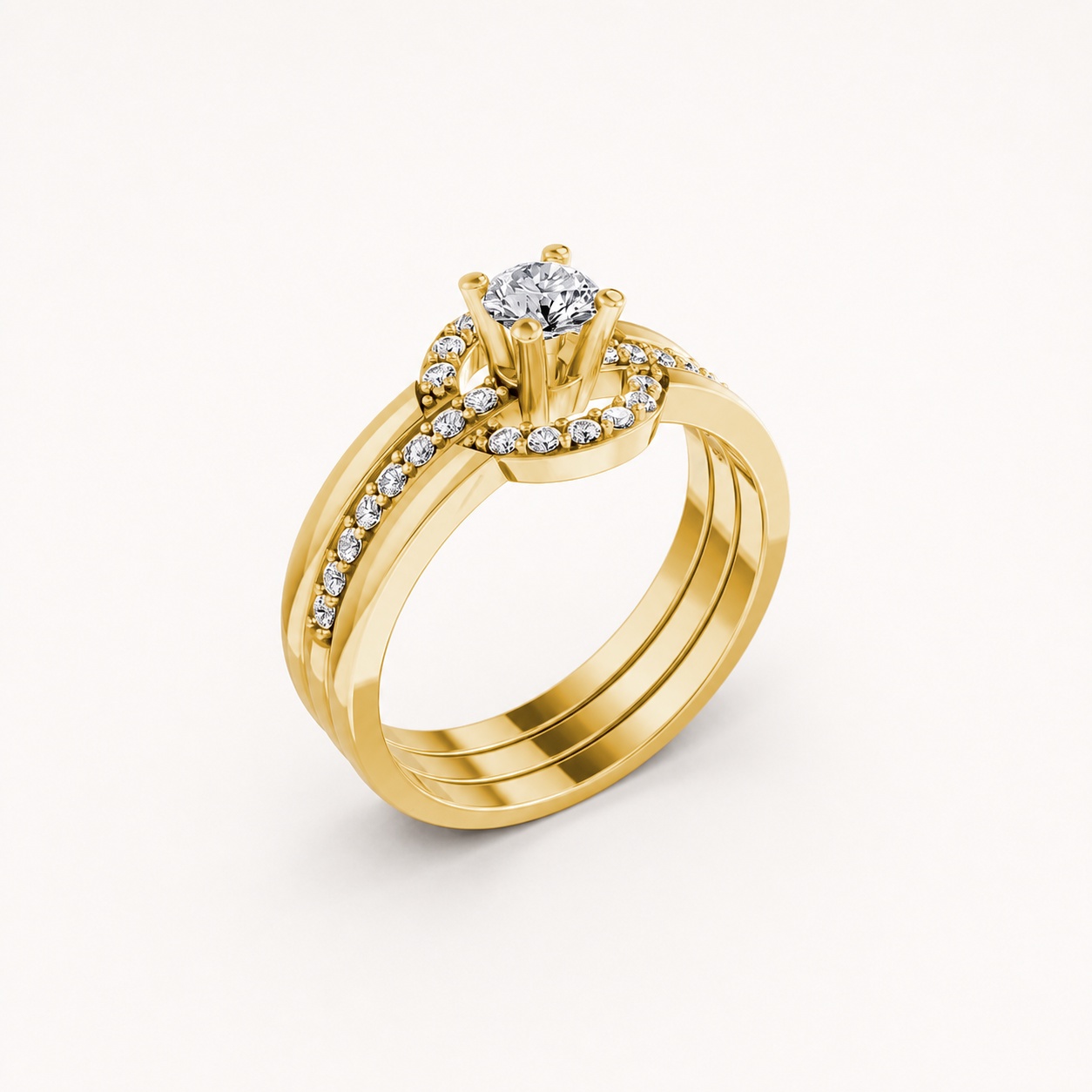 Nhẫn đính hôn R294 màu Vàng Gold thiết kế tinh tế, sang trọng