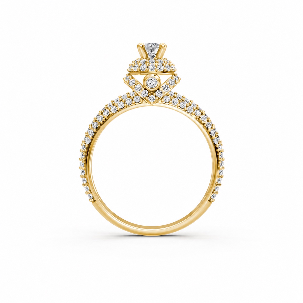 NHẪN ĐÍNH HÔN R295 màu Vàng Gold vàng 10K/14K/18K/607 cao cấp, thanh lịch