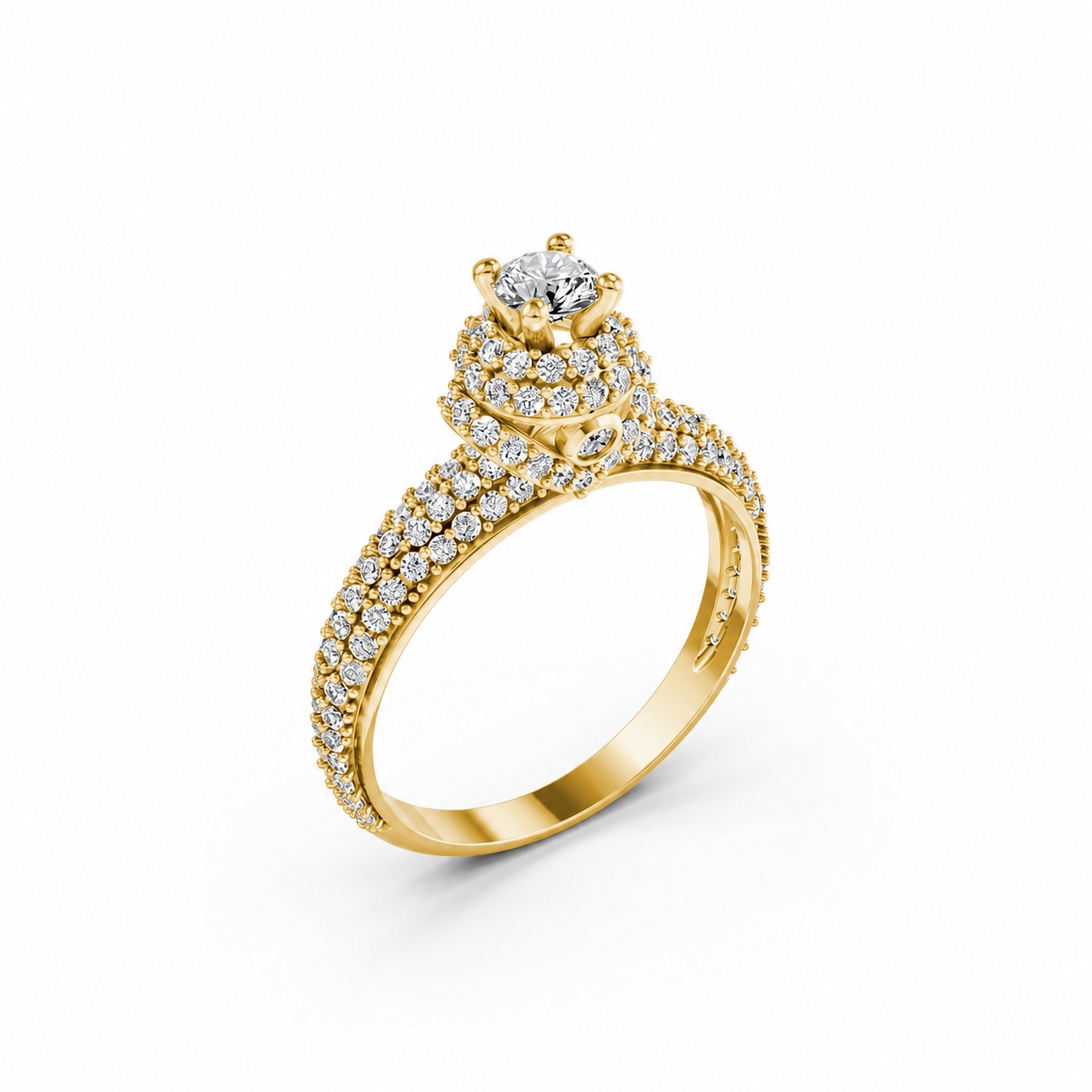 NHẪN ĐÍNH HÔN R295 màu Vàng Gold thiết kế tinh tế, sang trọng
