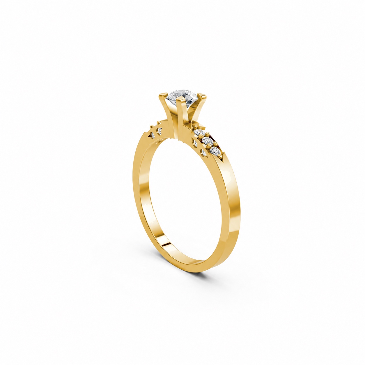 Nhẫn đính hôn R296 màu Vàng Gold thiết kế tinh xảo, độc đáo