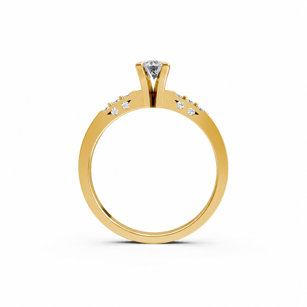 Nhẫn đính hôn R296 màu Vàng Gold vàng 10K/14K/18K/607 cao cấp, thanh lịch