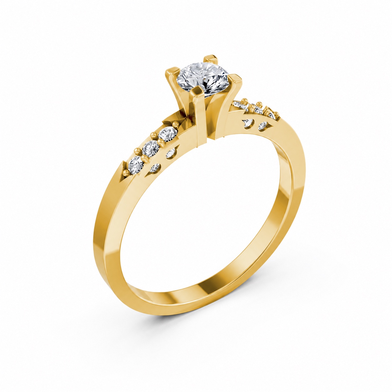 Nhẫn đính hôn R296 màu Vàng Gold thiết kế tinh tế, sang trọng