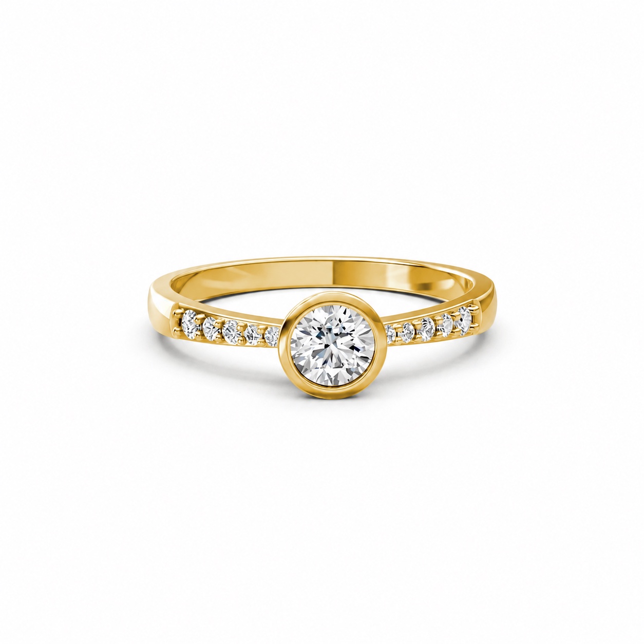 Nhẫn đính hôn đá cao cấp R298 màu Vàng Gold vàng 10K/14K/18K/607 cao cấp, thanh lịch
