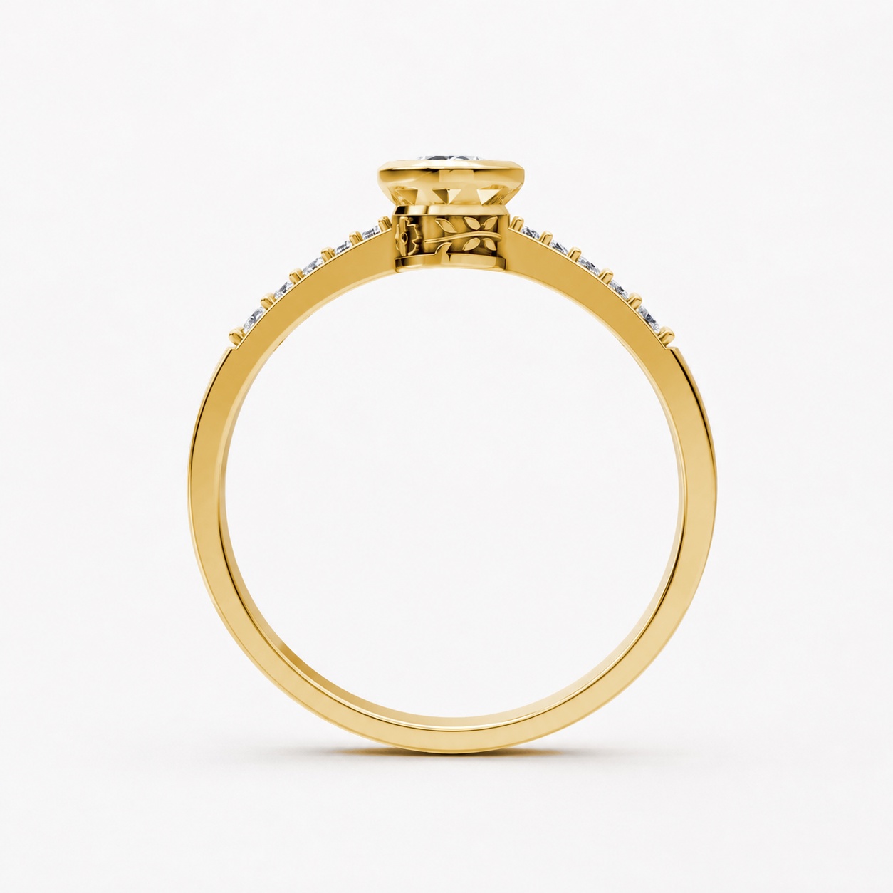 Nhẫn đính hôn đá cao cấp R298 màu Vàng Gold thiết kế tinh xảo, độc đáo