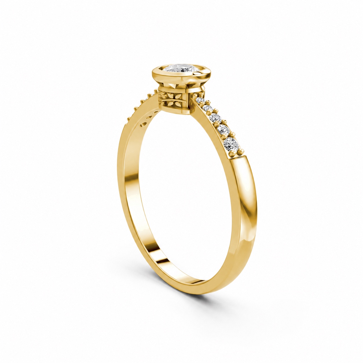 Nhẫn đính hôn đá cao cấp R298 màu Vàng Gold thiết kế phá cách, sang trọng