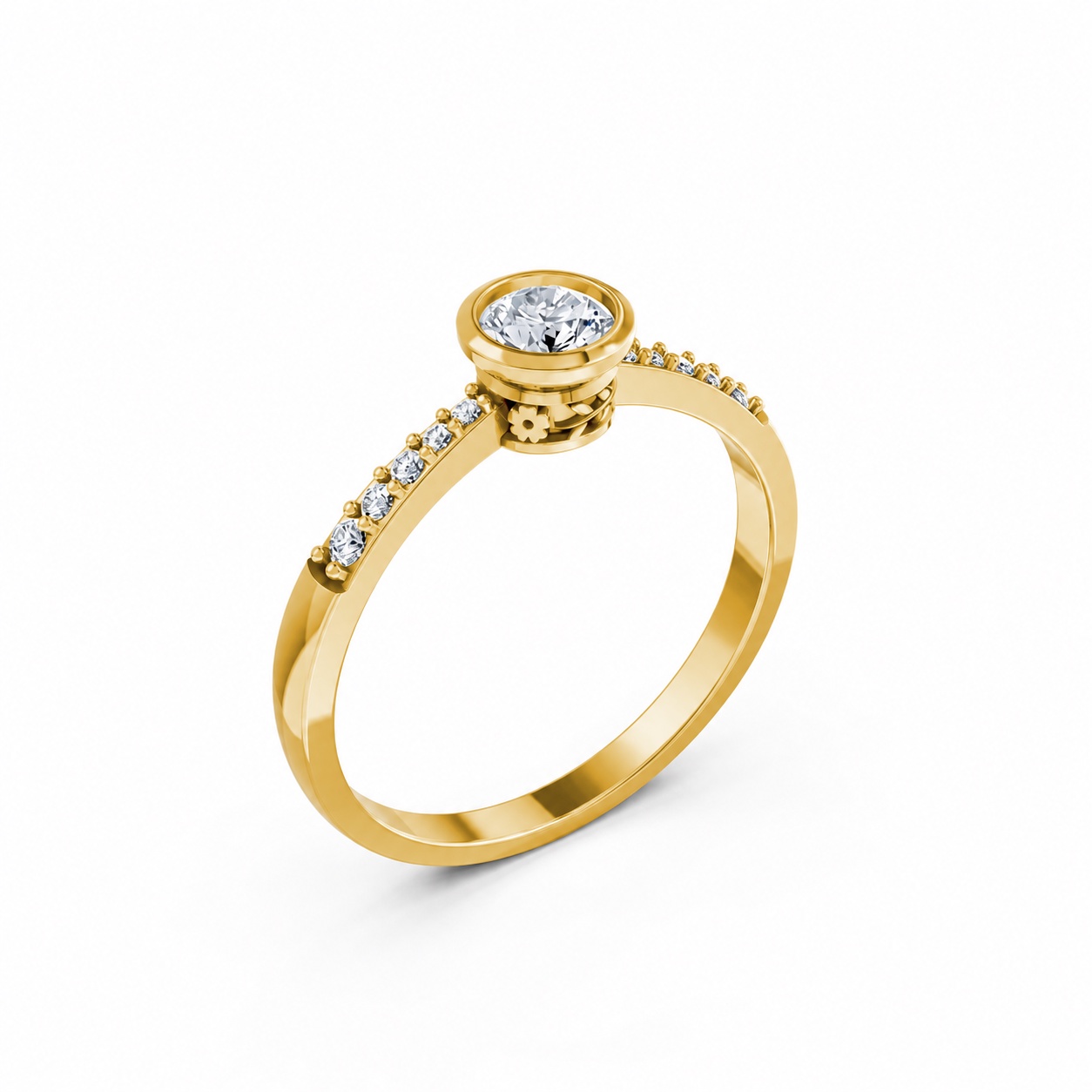 Nhẫn đính hôn đá cao cấp R298 màu Vàng Gold thiết kế tinh tế, sang trọng