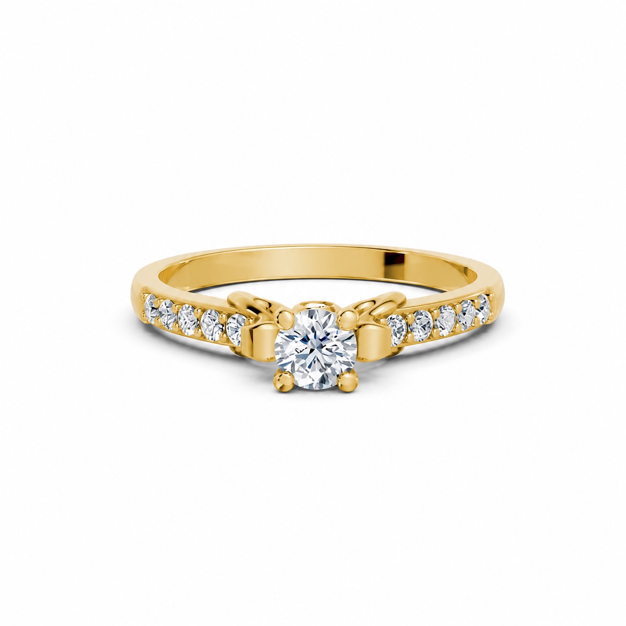 Nhẫn đính hôn đá cao cấp R301 màu Vàng Gold vàng 10K/14K/18K/607 cao cấp, thanh lịch