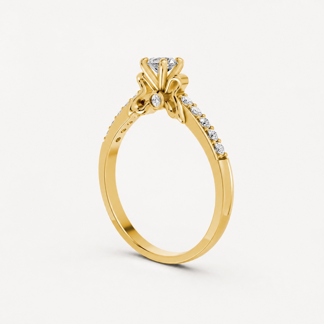 Nhẫn đính hôn đá cao cấp R301 màu Vàng Gold thiết kế tinh xảo, độc đáo