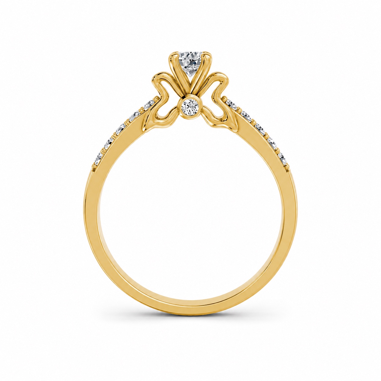 Nhẫn đính hôn đá cao cấp R301 màu Vàng Gold thiết kế phá cách, sang trọng