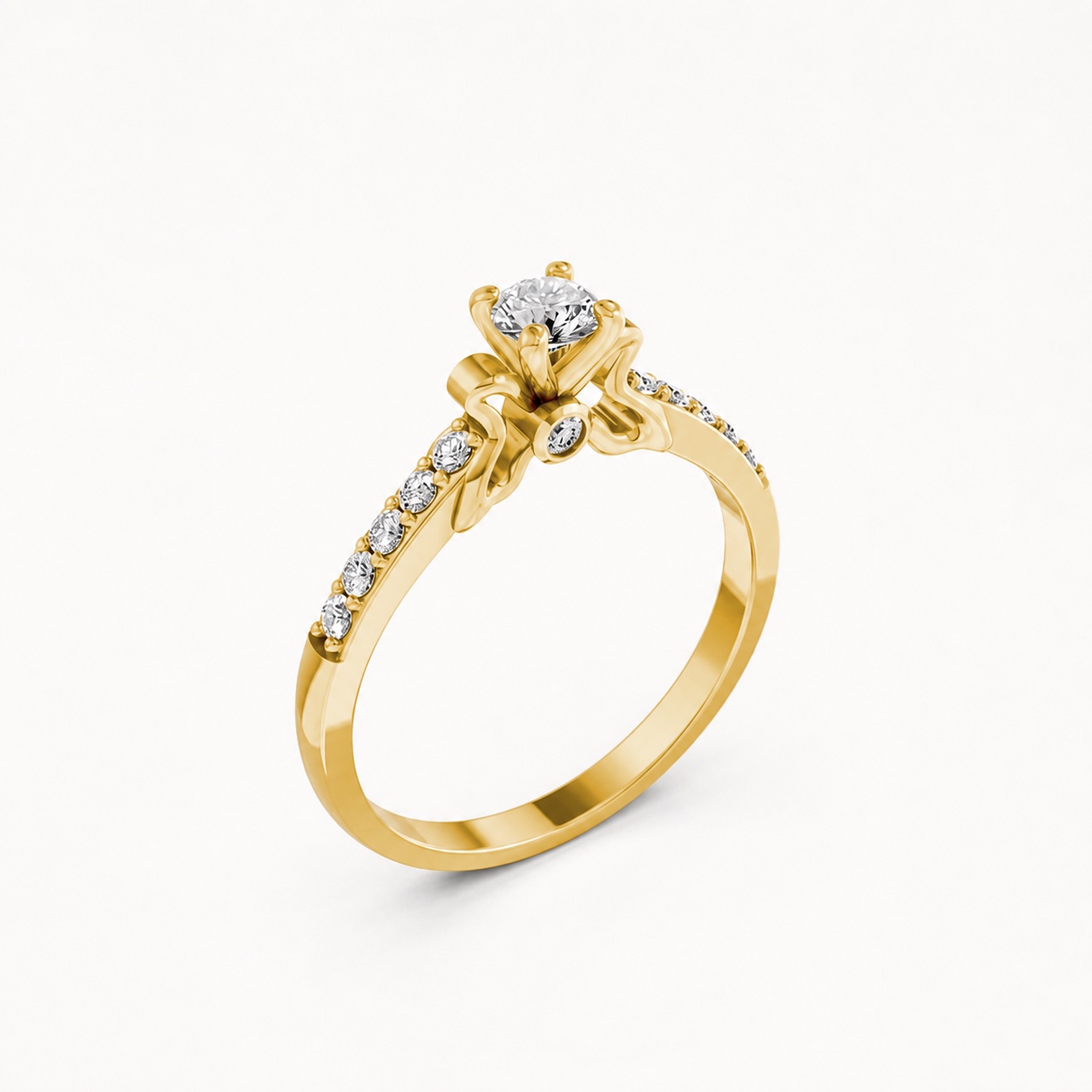 Nhẫn đính hôn đá cao cấp R301 màu Vàng Gold thiết kế tinh tế, sang trọng
