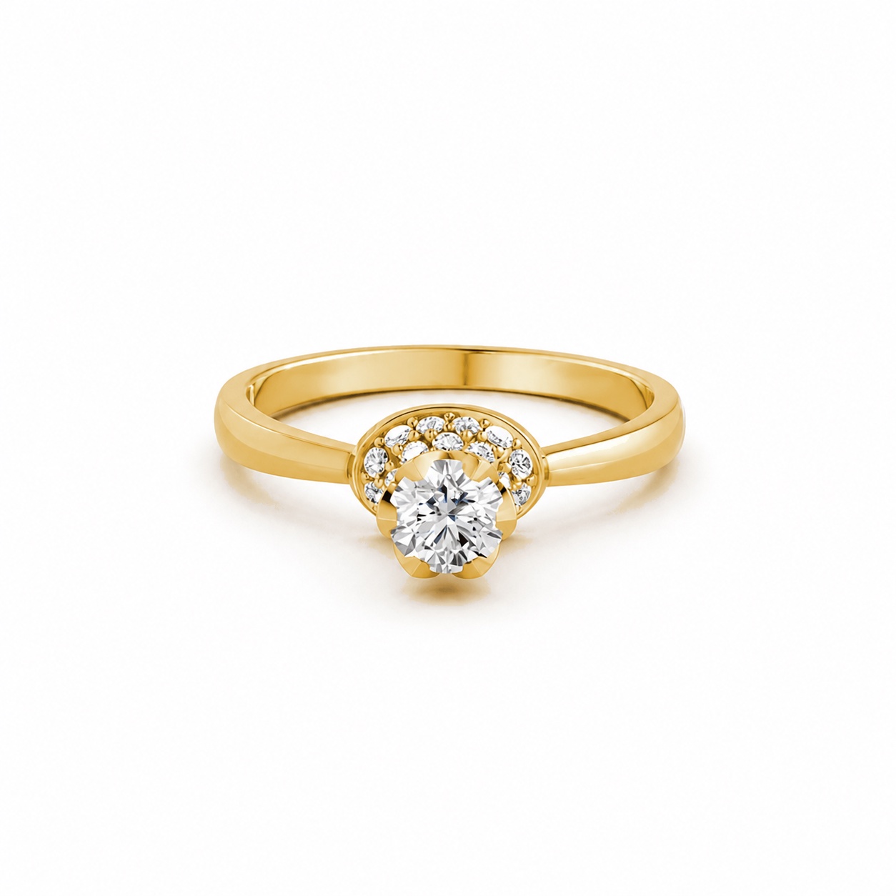 Nhẫn đính hôn R302 màu Vàng Gold thiết kế tinh xảo, độc đáo