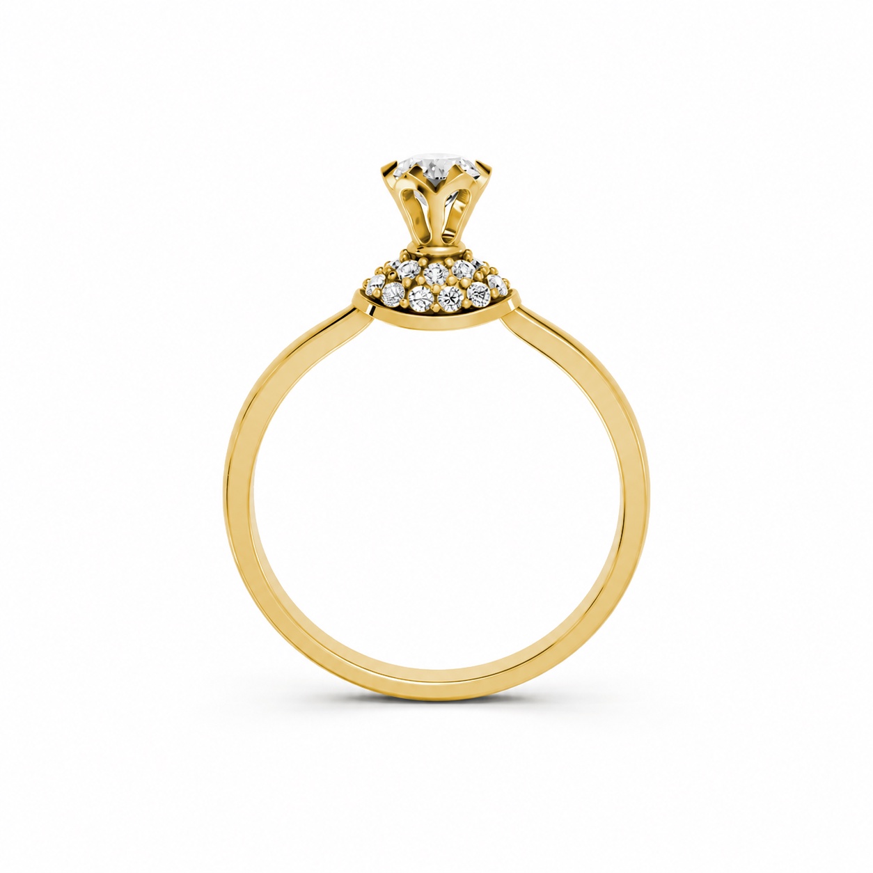 Nhẫn đính hôn R302 màu Vàng Gold thiết kế phá cách, sang trọng