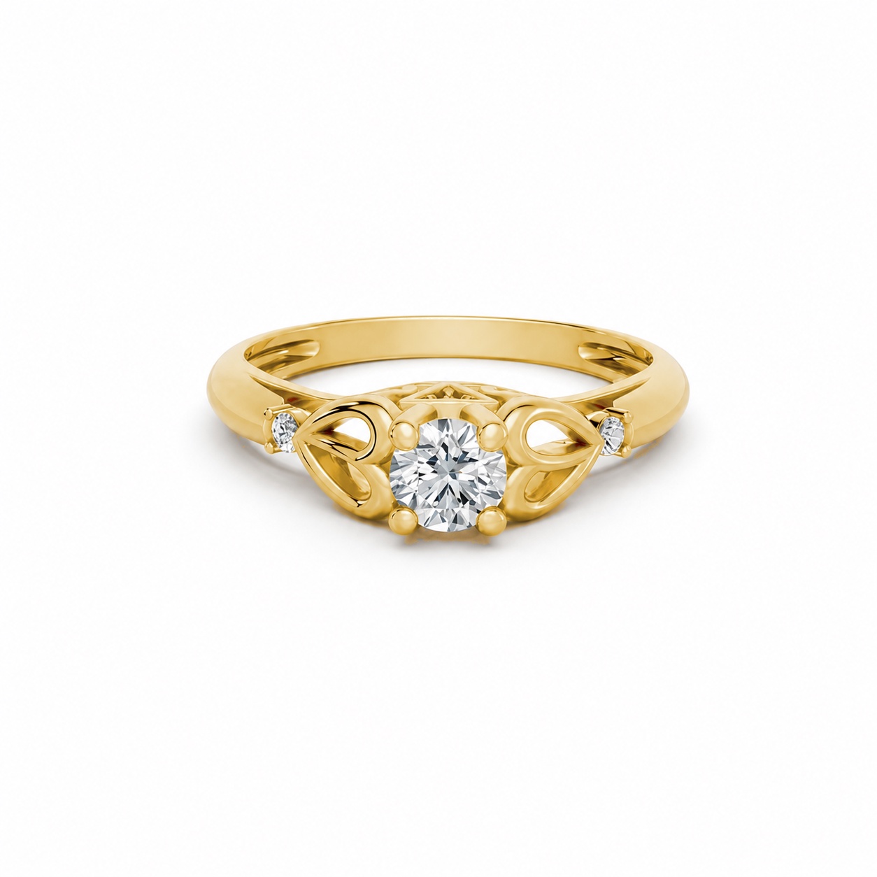 Nhẫn đính hôn đá US R303 màu Vàng Gold thiết kế tinh xảo, độc đáo