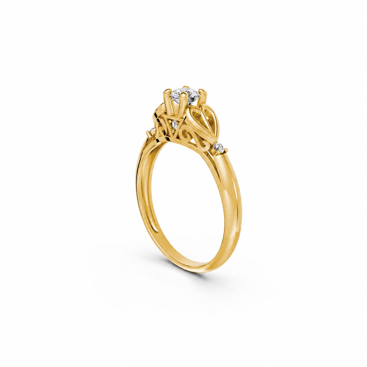 Nhẫn đính hôn đá US R303 màu Vàng Gold vàng 10K/14K/18K/607 cao cấp, thanh lịch