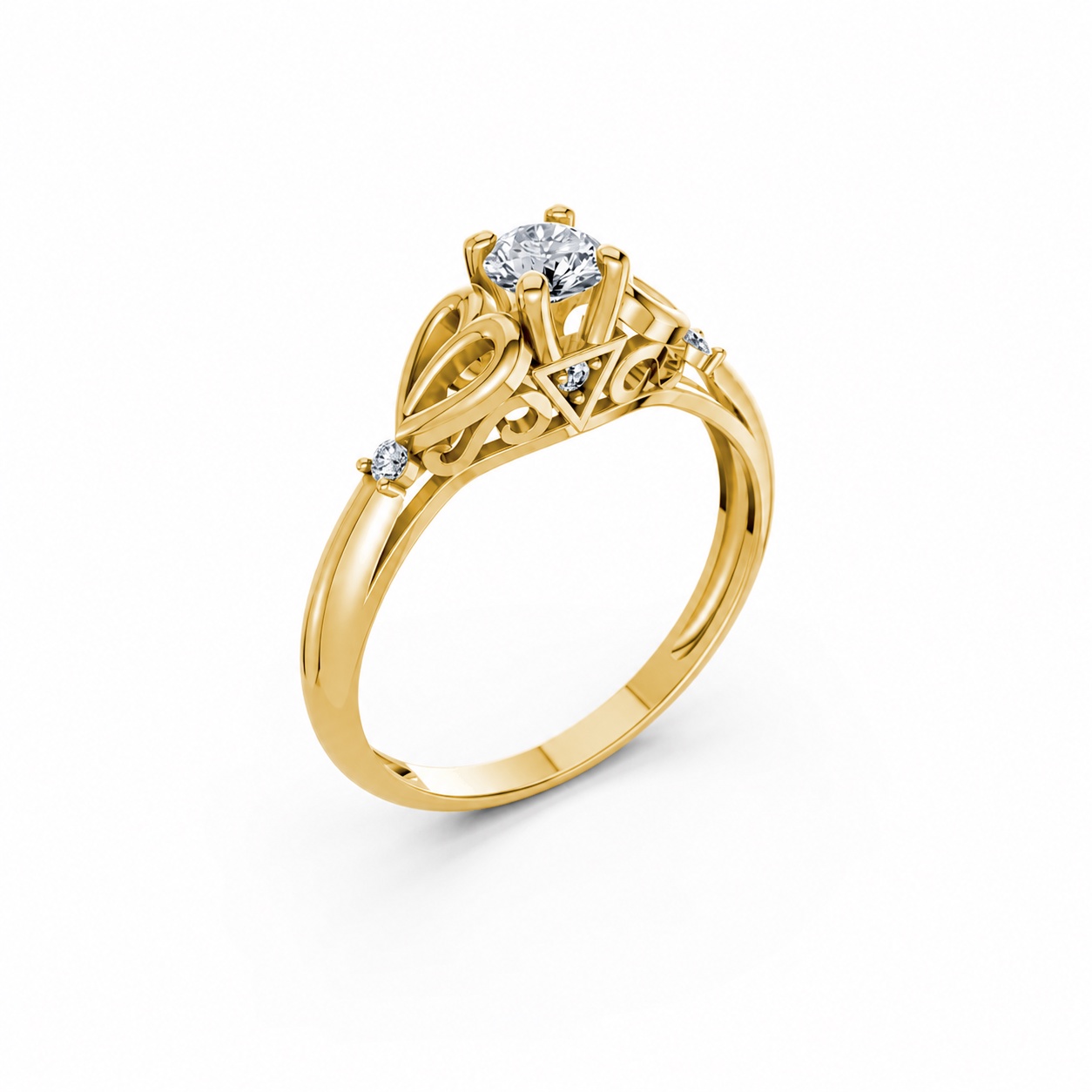 Nhẫn đính hôn đá US R303 màu Vàng Gold thiết kế tinh tế, sang trọng