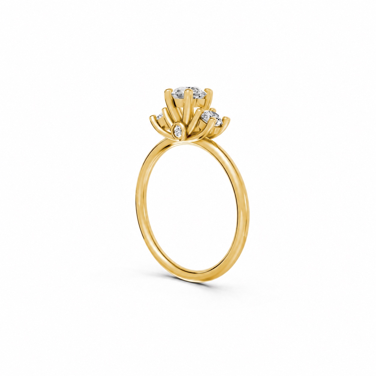 Nhẫn đính hôn đá US R313 màu Vàng Gold vàng 10K/14K/18K/607 cao cấp, thanh lịch