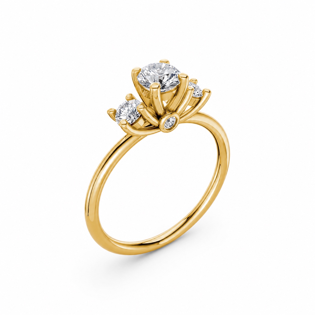 Nhẫn đính hôn đá US R313 màu Vàng Gold thiết kế tinh tế, sang trọng