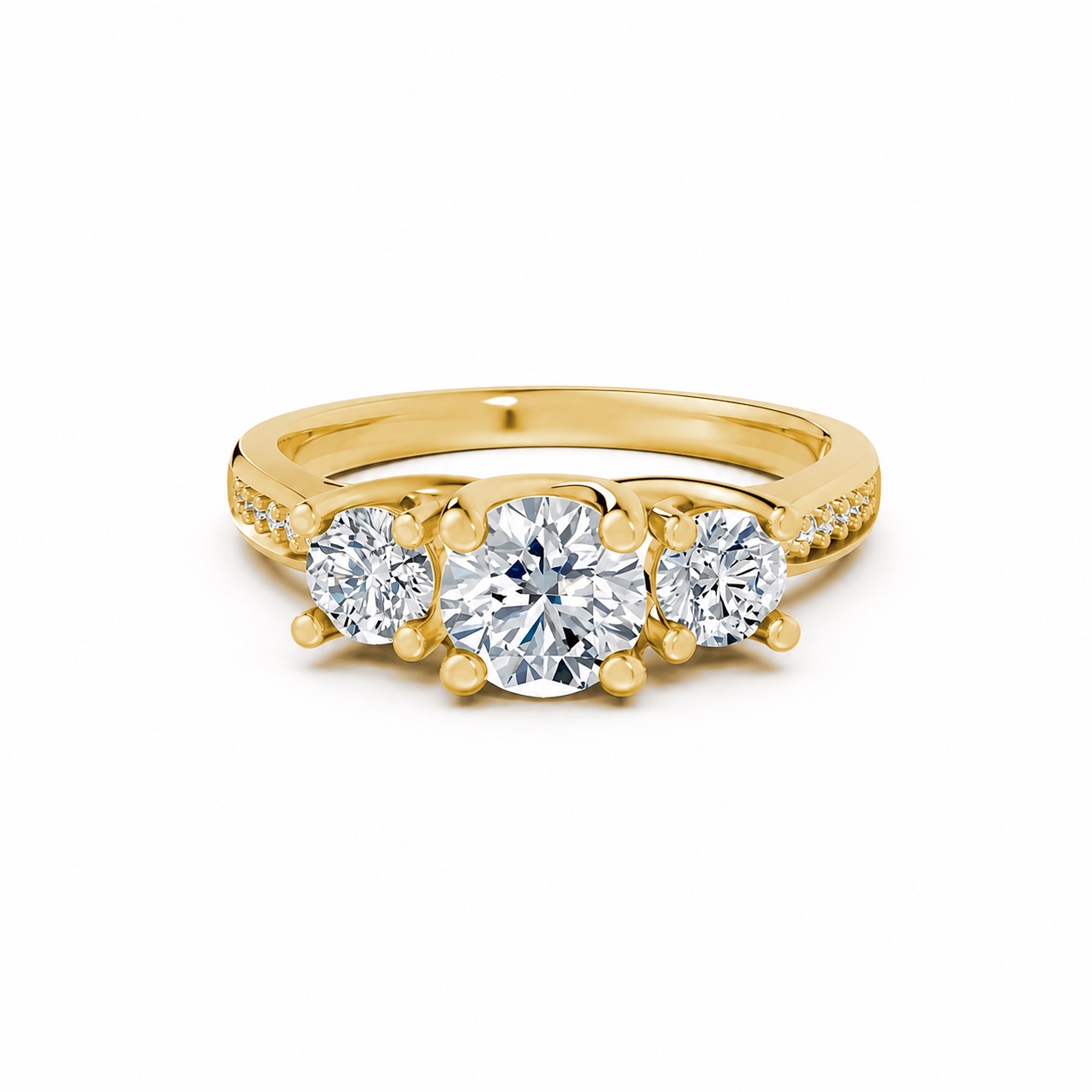 Nhẫn đính hôn đá US R314 màu Vàng Gold thiết kế tinh xảo, độc đáo