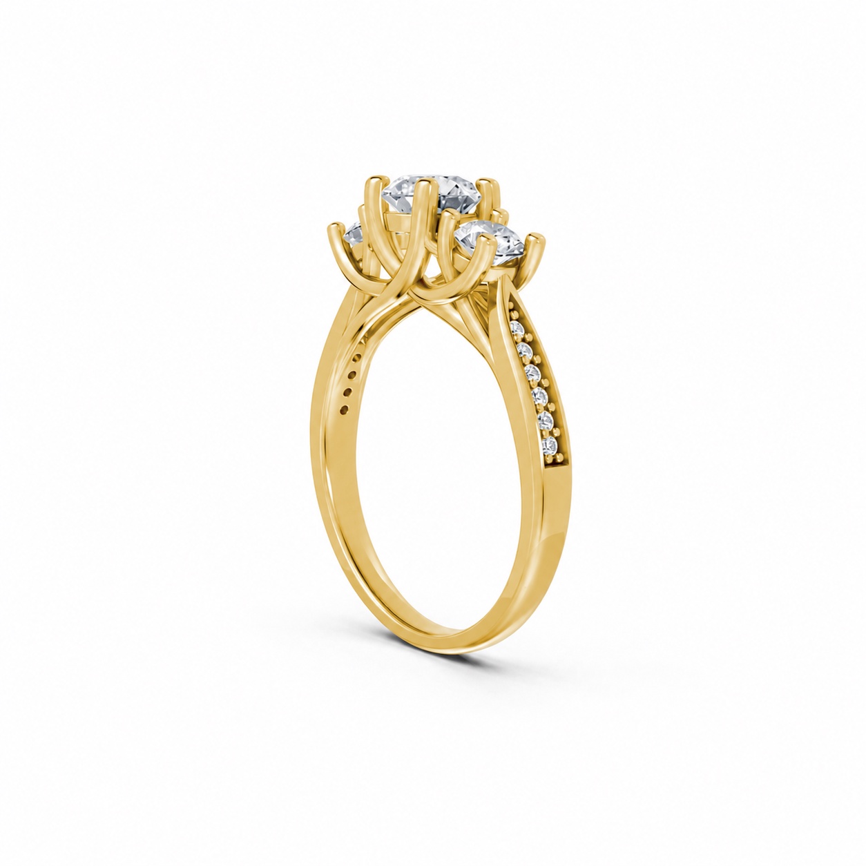 Nhẫn đính hôn đá US R314 màu Vàng Gold thiết kế phá cách, sang trọng