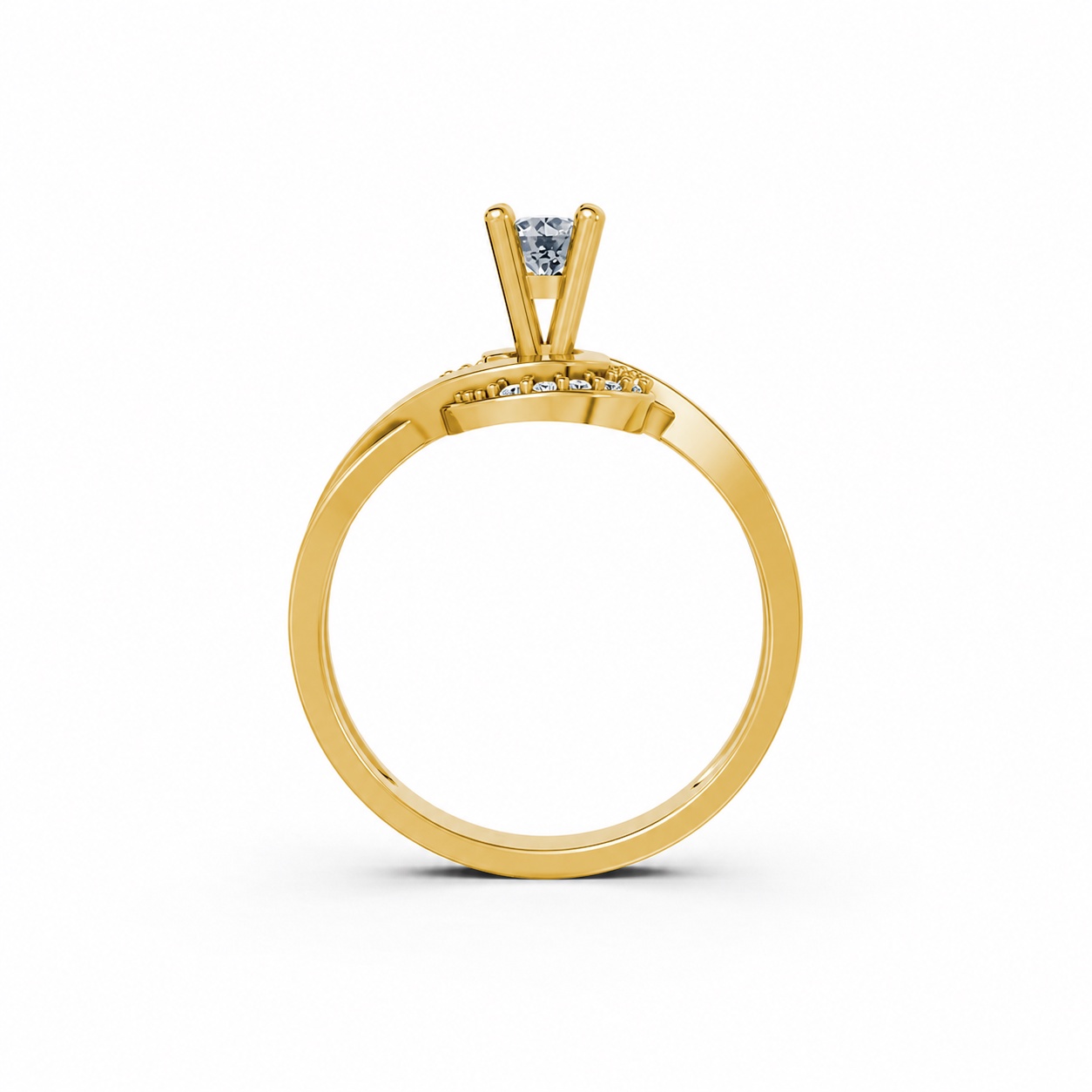 Nhẫn đính hôn đá cao cấp R316 màu Vàng Gold thiết kế phá cách, sang trọng
