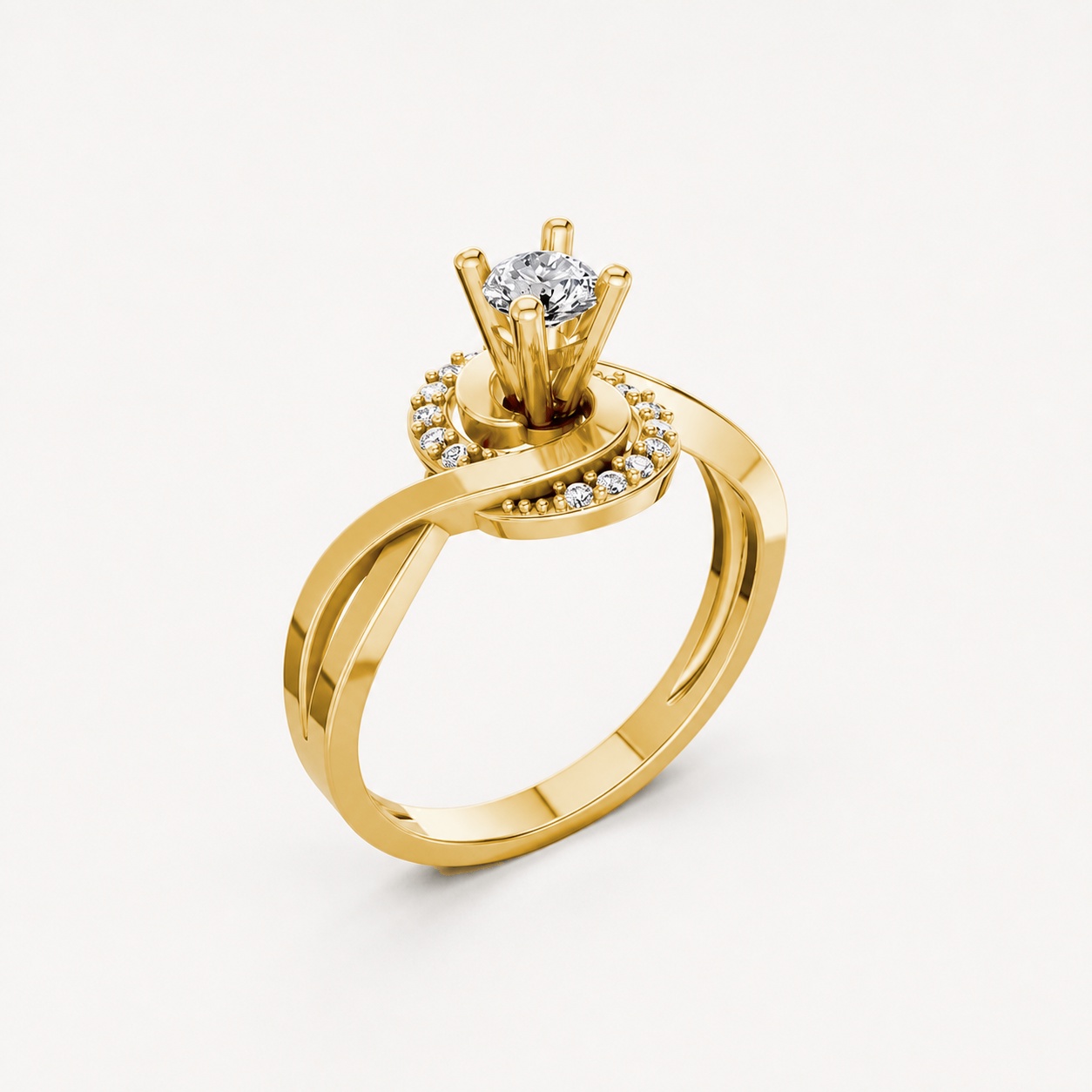 Nhẫn đính hôn đá cao cấp R316 màu Vàng Gold thiết kế tinh tế, sang trọng