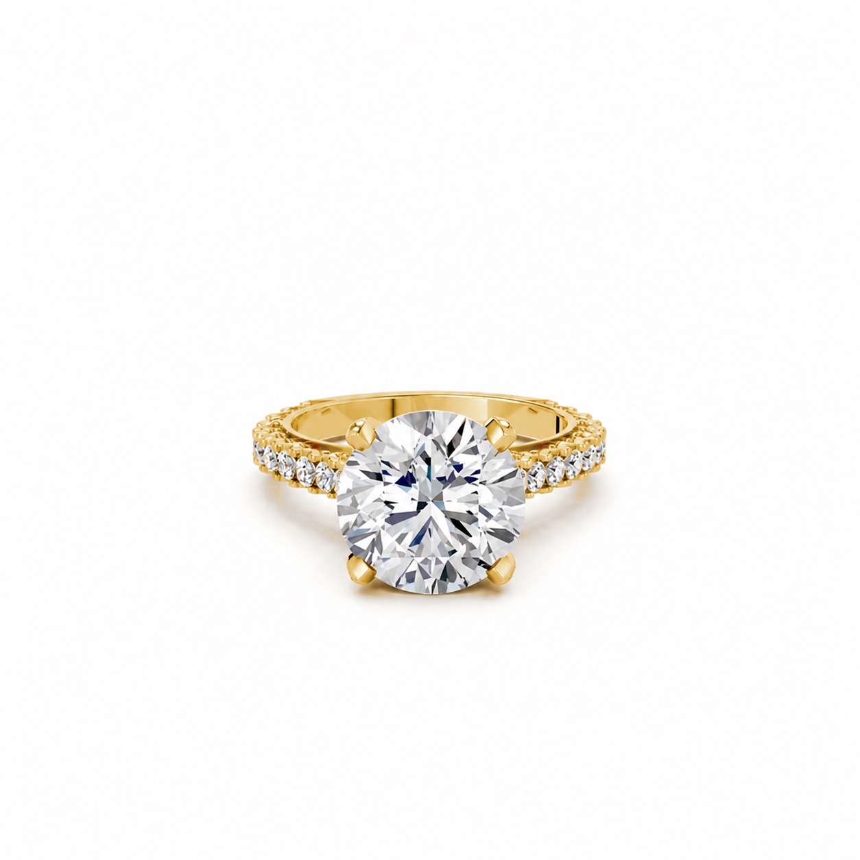 Nhẫn đính hôn đá US R317 màu Vàng Gold thiết kế tinh xảo, độc đáo