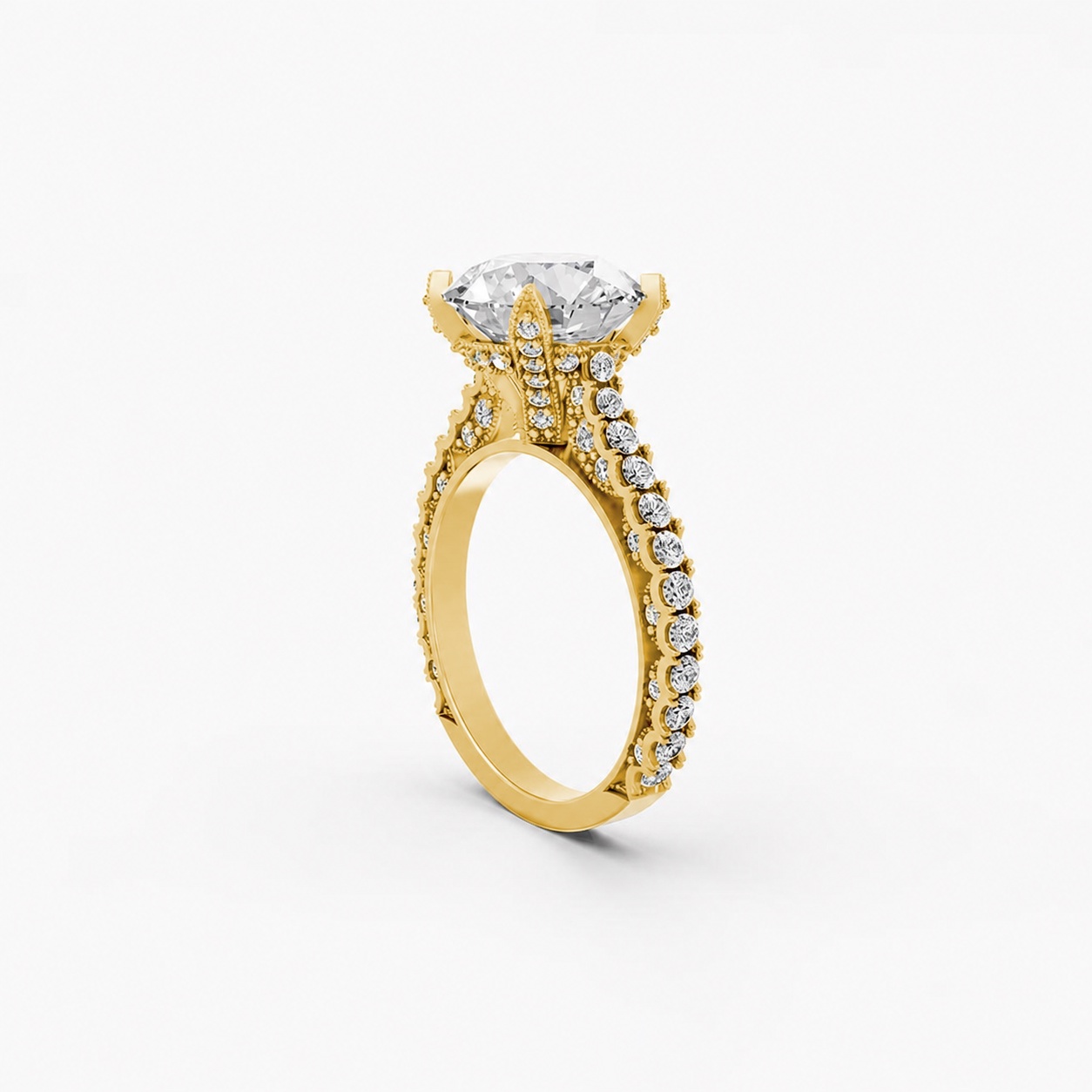 Nhẫn đính hôn đá US R317 màu Vàng Gold vàng 10K/14K/18K/607 cao cấp, thanh lịch
