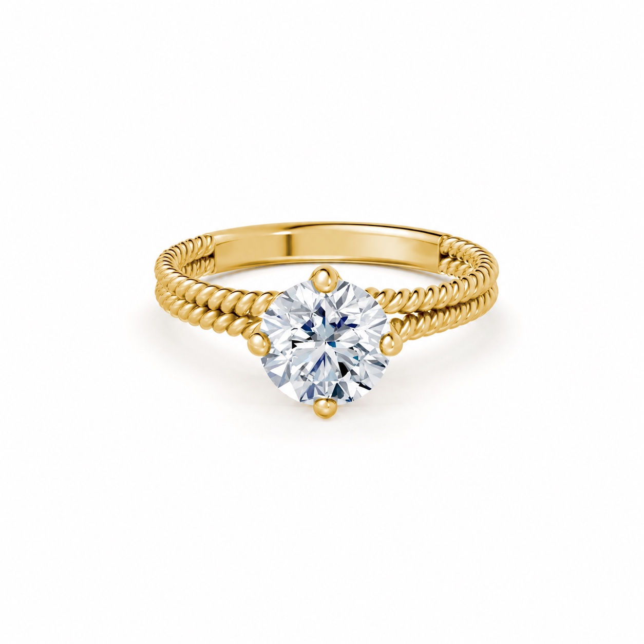 Nhẫn đính hôn đá US R318 màu Vàng Gold thiết kế tinh xảo, độc đáo