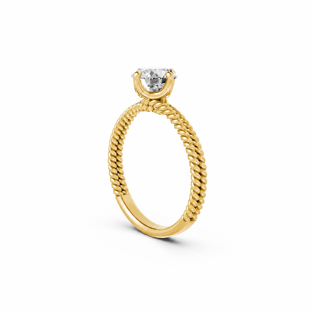 Nhẫn đính hôn đá US R318 màu Vàng Gold thiết kế phá cách, sang trọng