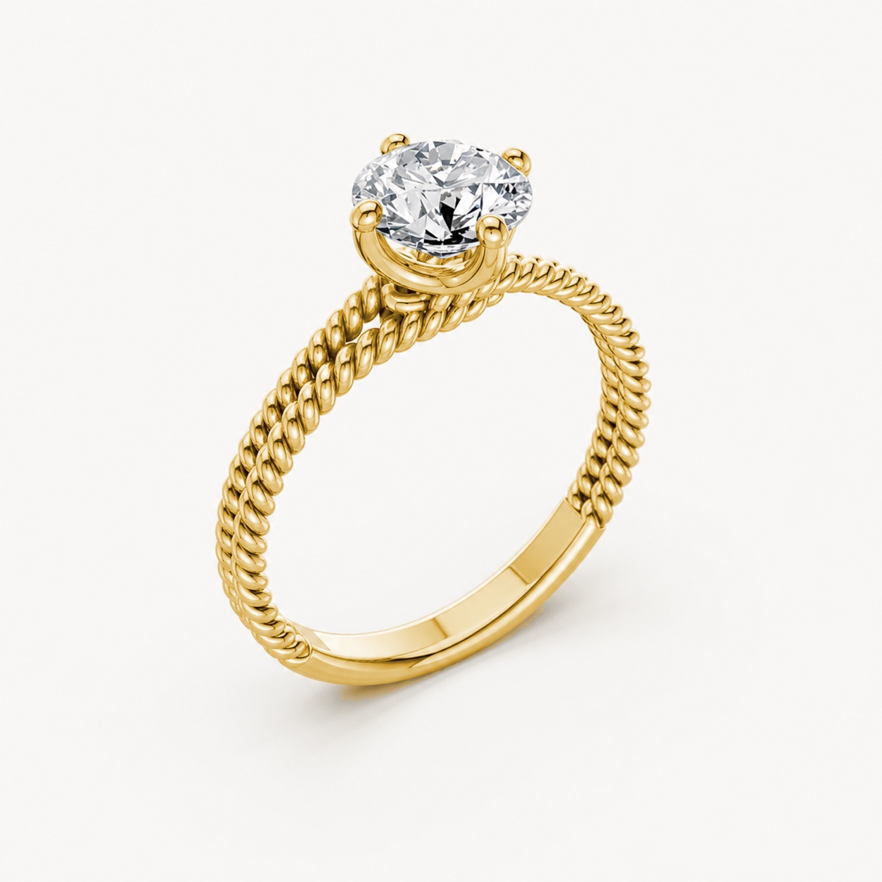 Nhẫn đính hôn đá US R318 màu Vàng Gold thiết kế tinh tế, sang trọng
