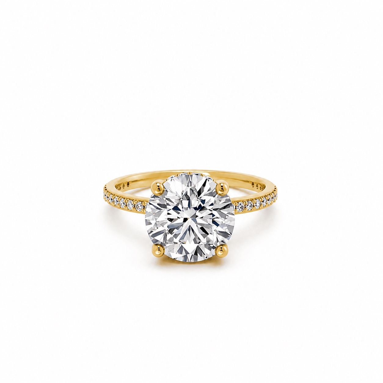 Nhẫn đính hôn đá US R319 màu Vàng Gold thiết kế tinh xảo, độc đáo