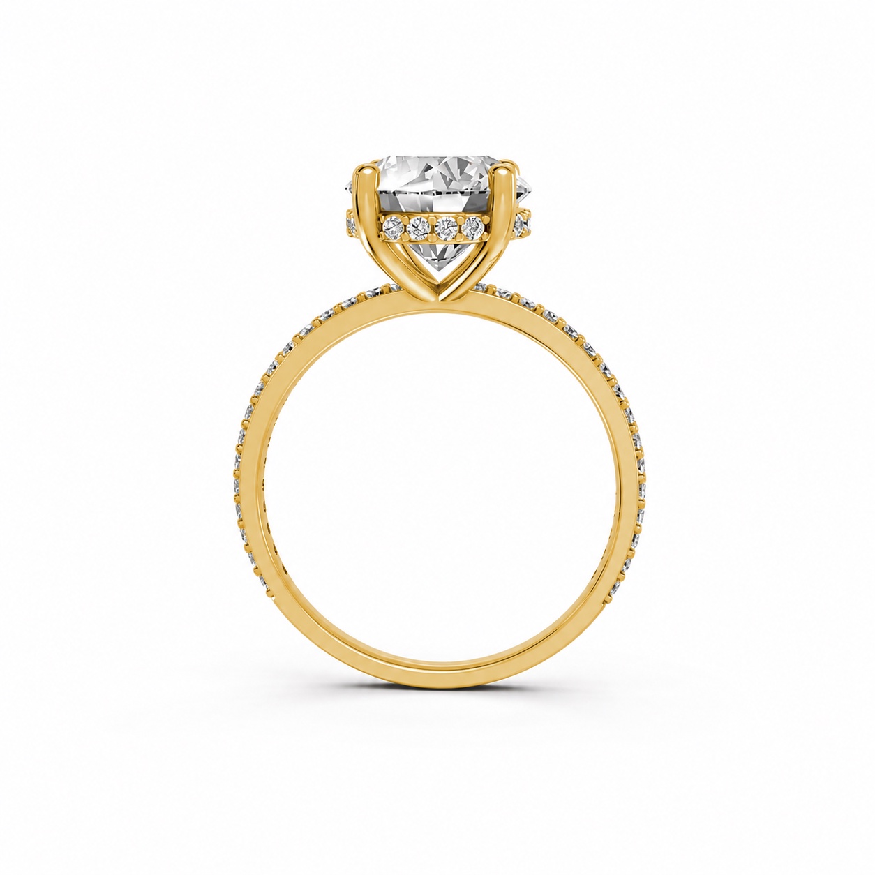 Nhẫn đính hôn đá US R319 màu Vàng Gold vàng 10K/14K/18K/607 cao cấp, thanh lịch