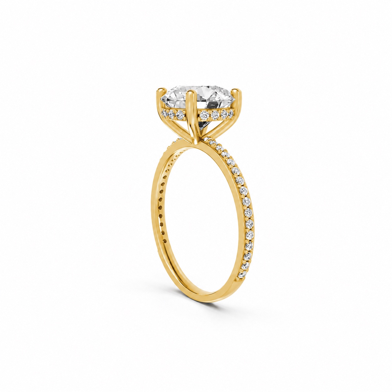 Nhẫn đính hôn đá US R319 màu Vàng Gold thiết kế phá cách, sang trọng